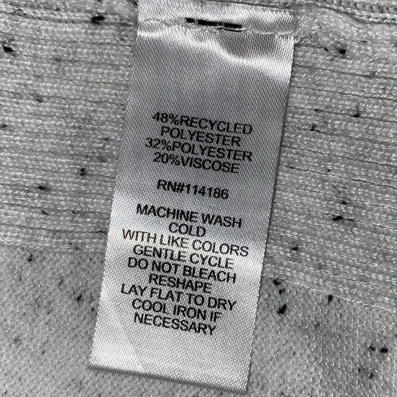 VERVE AMI Open Front Cardigan with Hood Lightweight in LT Gray Speckled SZ LG - Picture 5 of 7